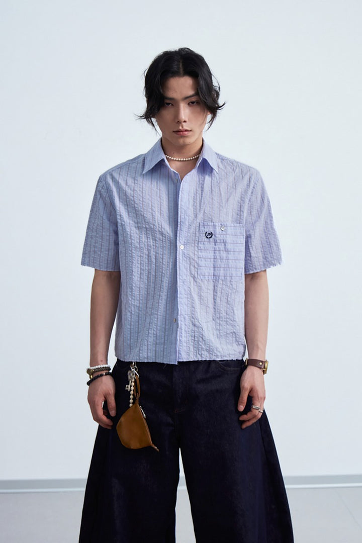 Badge Stripe Short Shirt