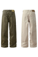 Two Tone Washed Wide Pants