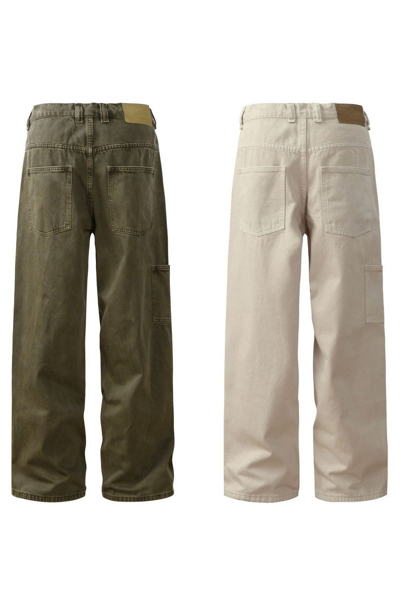 Two Tone Washed Wide Pants