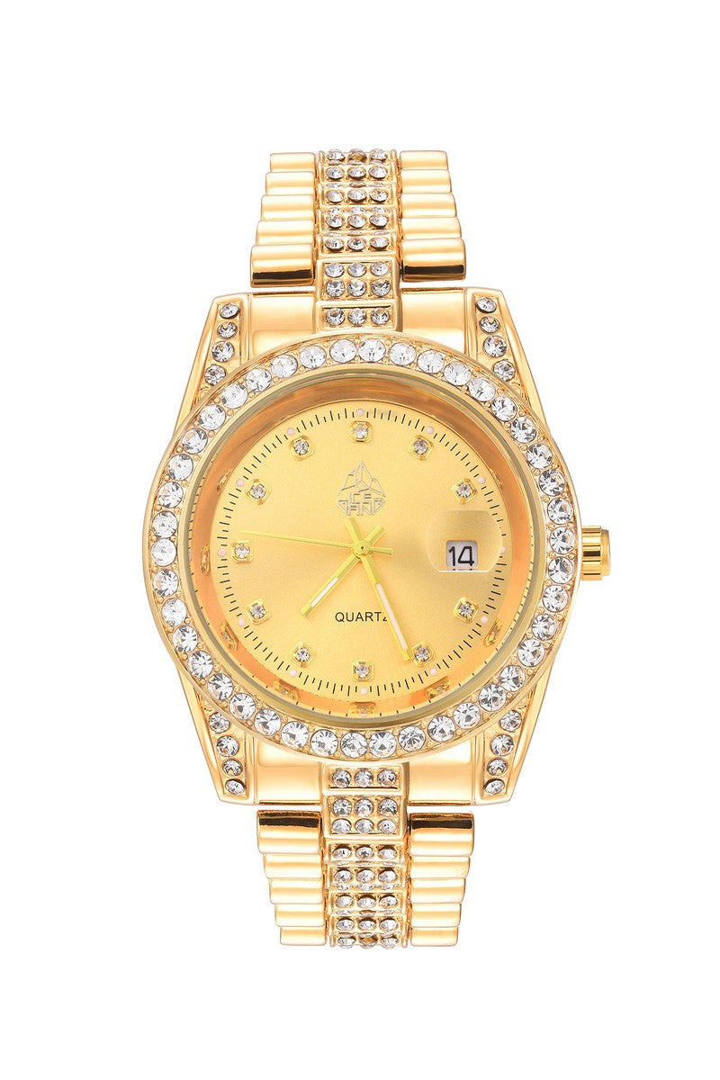 Diamond Pave Date Watch