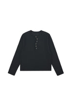 Twist Neck Waffle Henley Tee