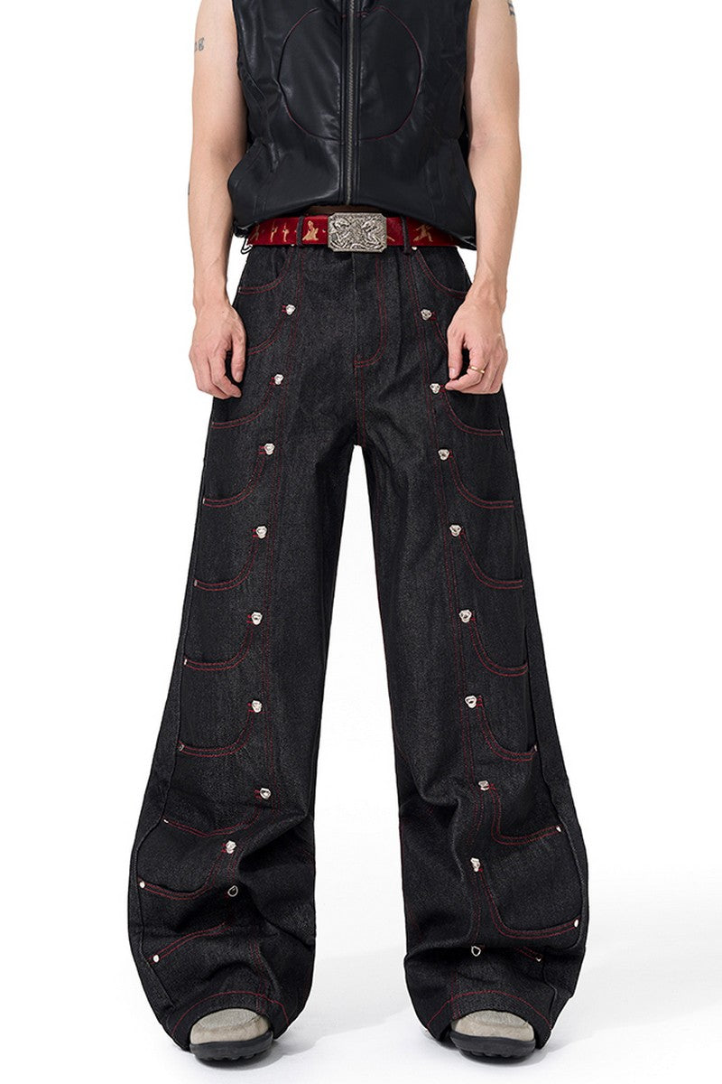 Multi Pocket Selvedge Wide Jeans