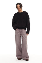 Cable Sleeve Cotton Sweater