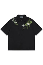 Floral Embroidery Cuban Shirt