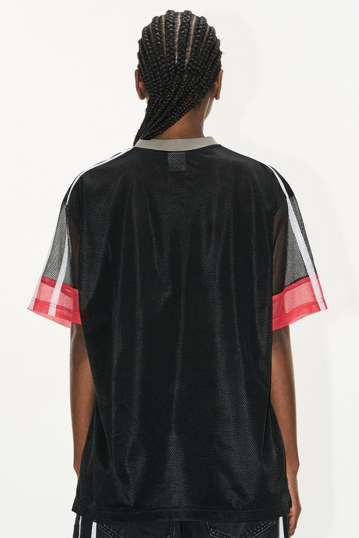 Colorblock Mesh Panel Sports Tee