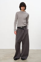 Ribbed Raglan Knit Sweater