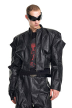 Deconstructed PU Irregular Cut Jacket