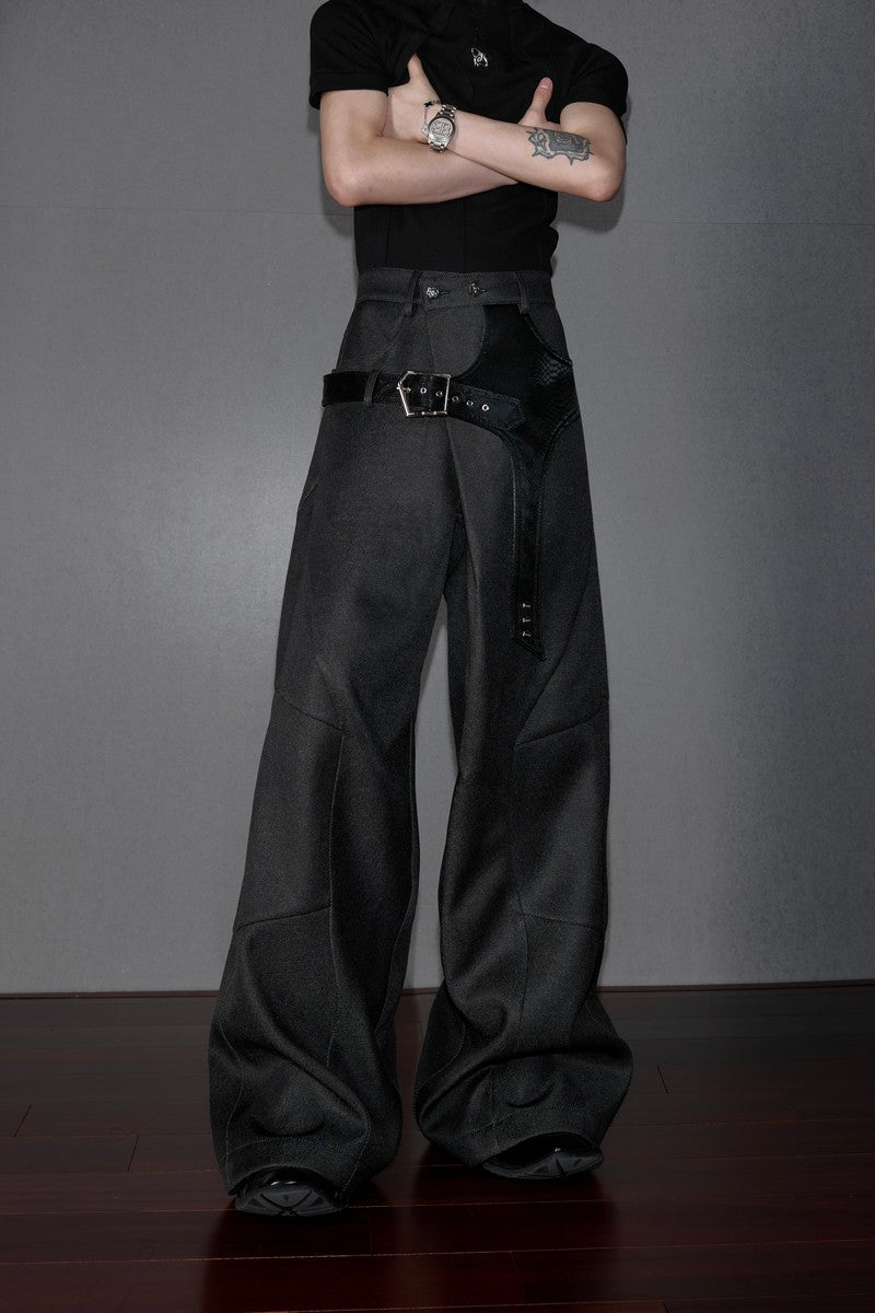Croc Trim Straight Trousers