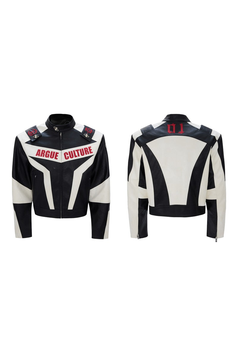 Colorblock Armor Biker Jacket