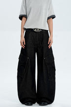 Black Multi Pocket Work Jeans