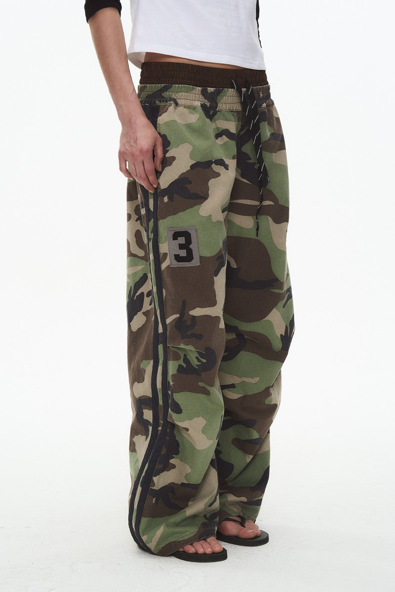 Camo Double Waist Pants
