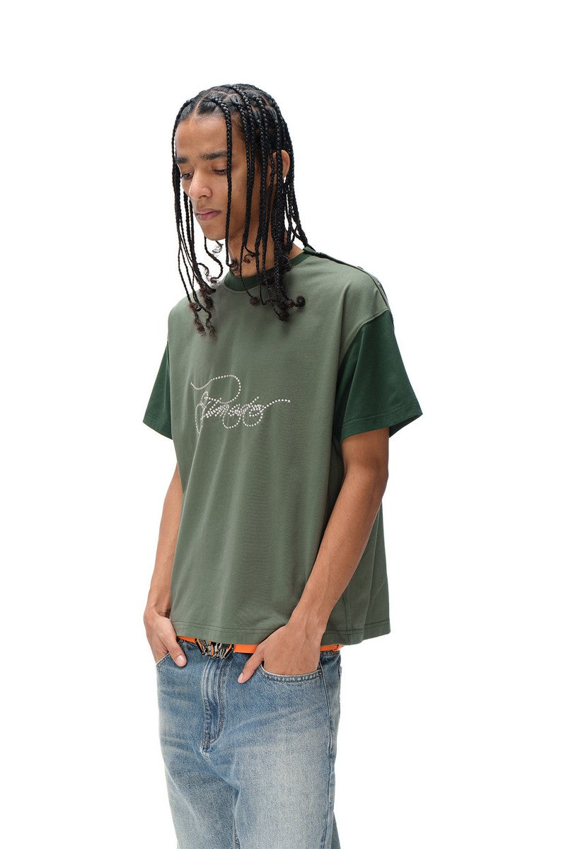 Distressed Script Raglan Tee