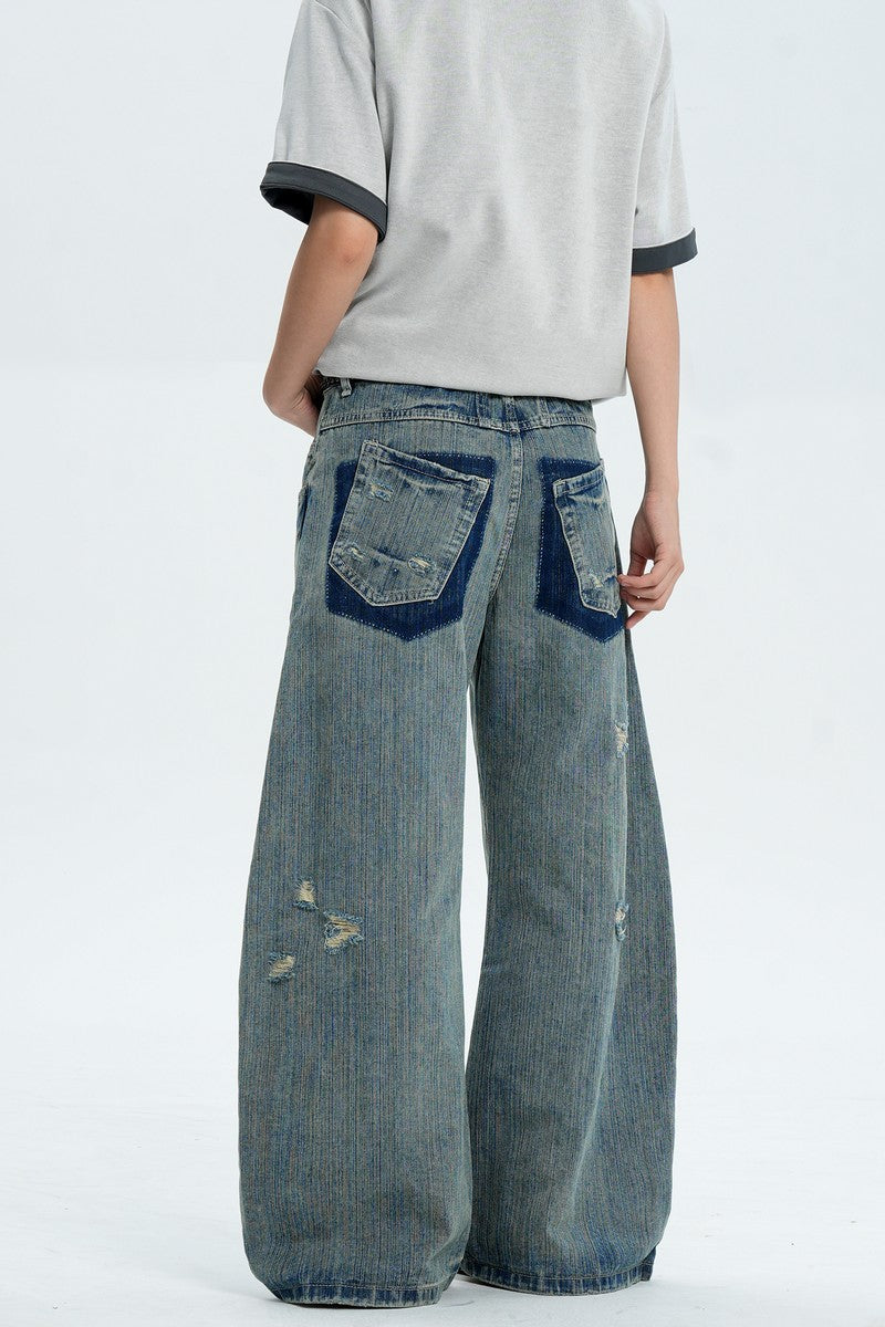 Distressed Blue Street Jeans