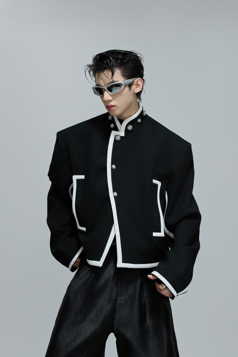 Colorblock Padded Cropped Jacket