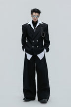 Striped Cinched Waist Trousers