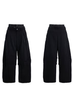 Double-Waist Layered Wide-Leg Trousers