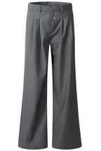 Pleated Rivet Relaxed Dress Trousers
