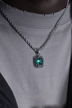 Vintage Emerald Pendant Necklace