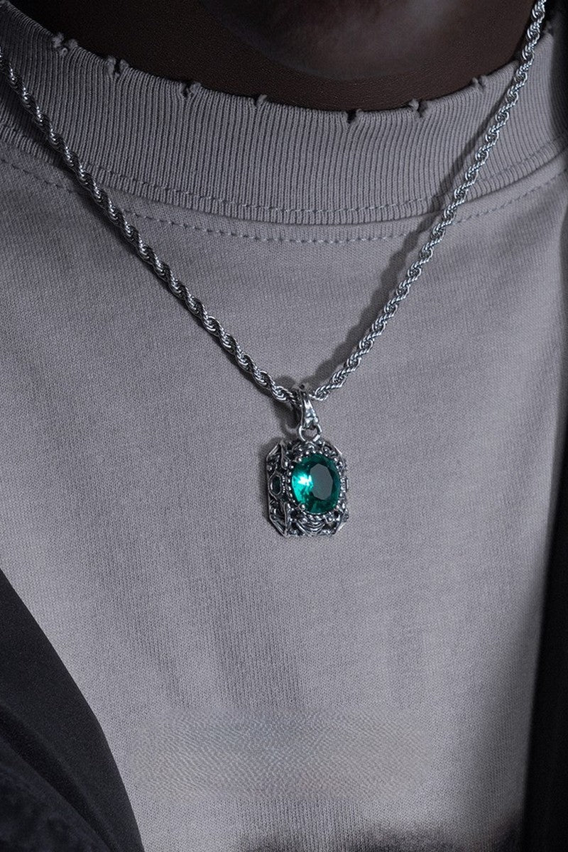 Vintage Emerald Pendant Necklace