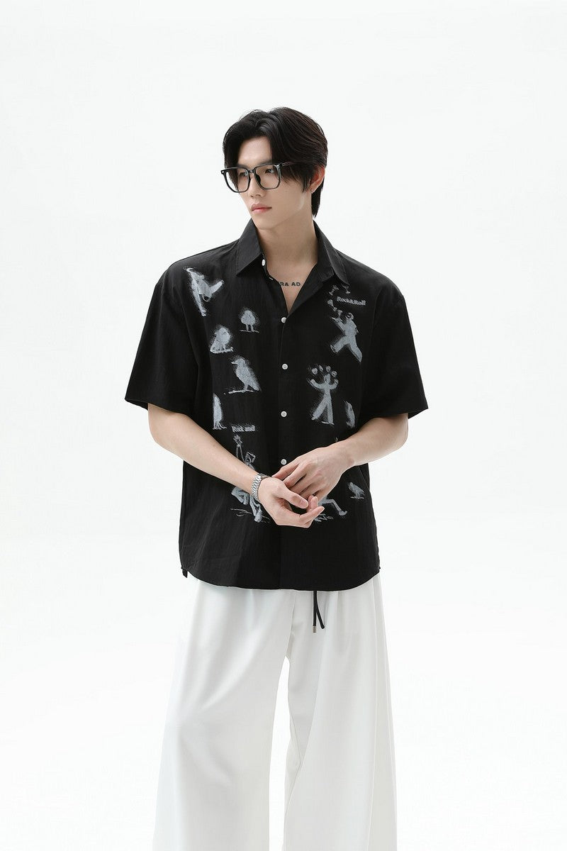 Tencel Phantom Print Short Sleeve Shirt