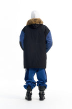 Colorblock Embroidered Long Parka
