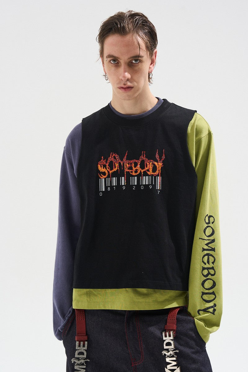 Layered Rhinestone Graphic Tee