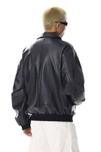 Distressed Textured Biker Jacket