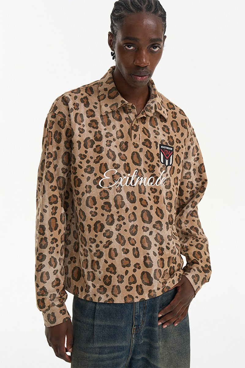 Leopard Print Relaxed Fit Polo
