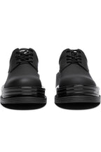 Black Leather Chunky Derby Shoes