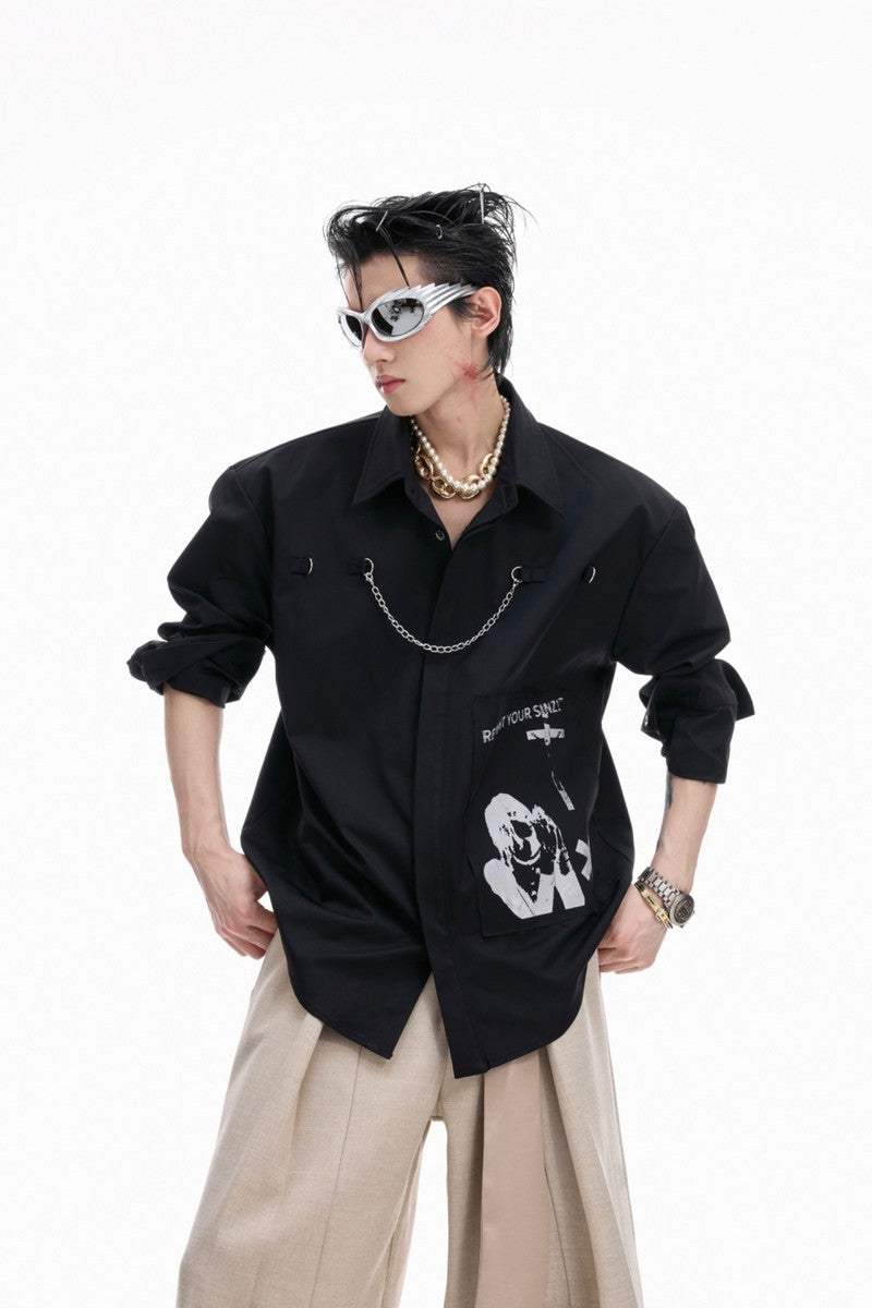 Vintage Graphic Patch Shirt