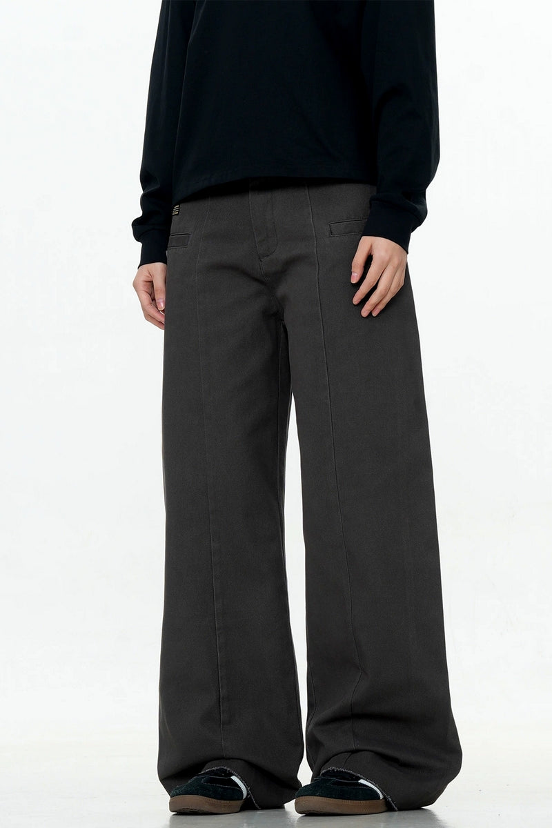 Cement Gray Straight Cargo Pants