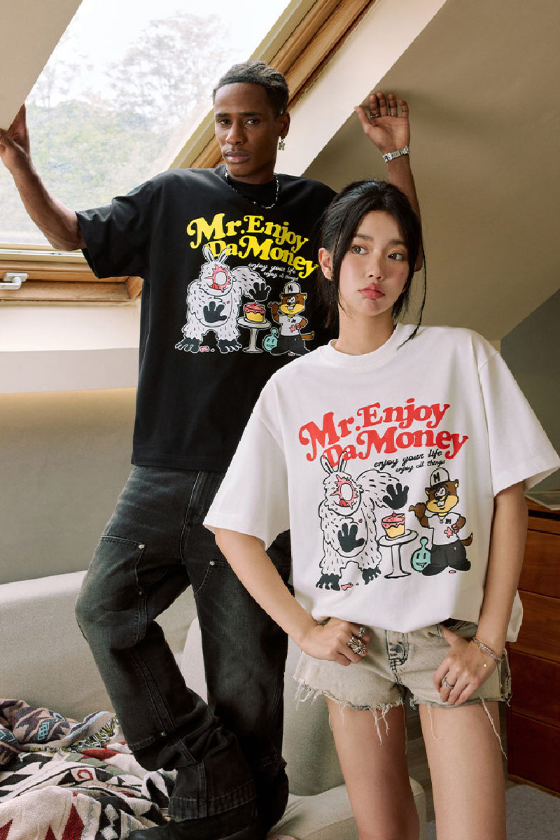 Cartoon Graffiti Print Tee