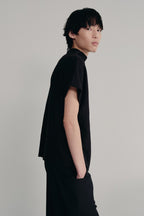 Textured Cowl Sleeve Tee