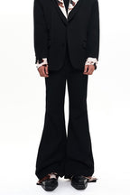 Cow Print Layered Flared Trousers