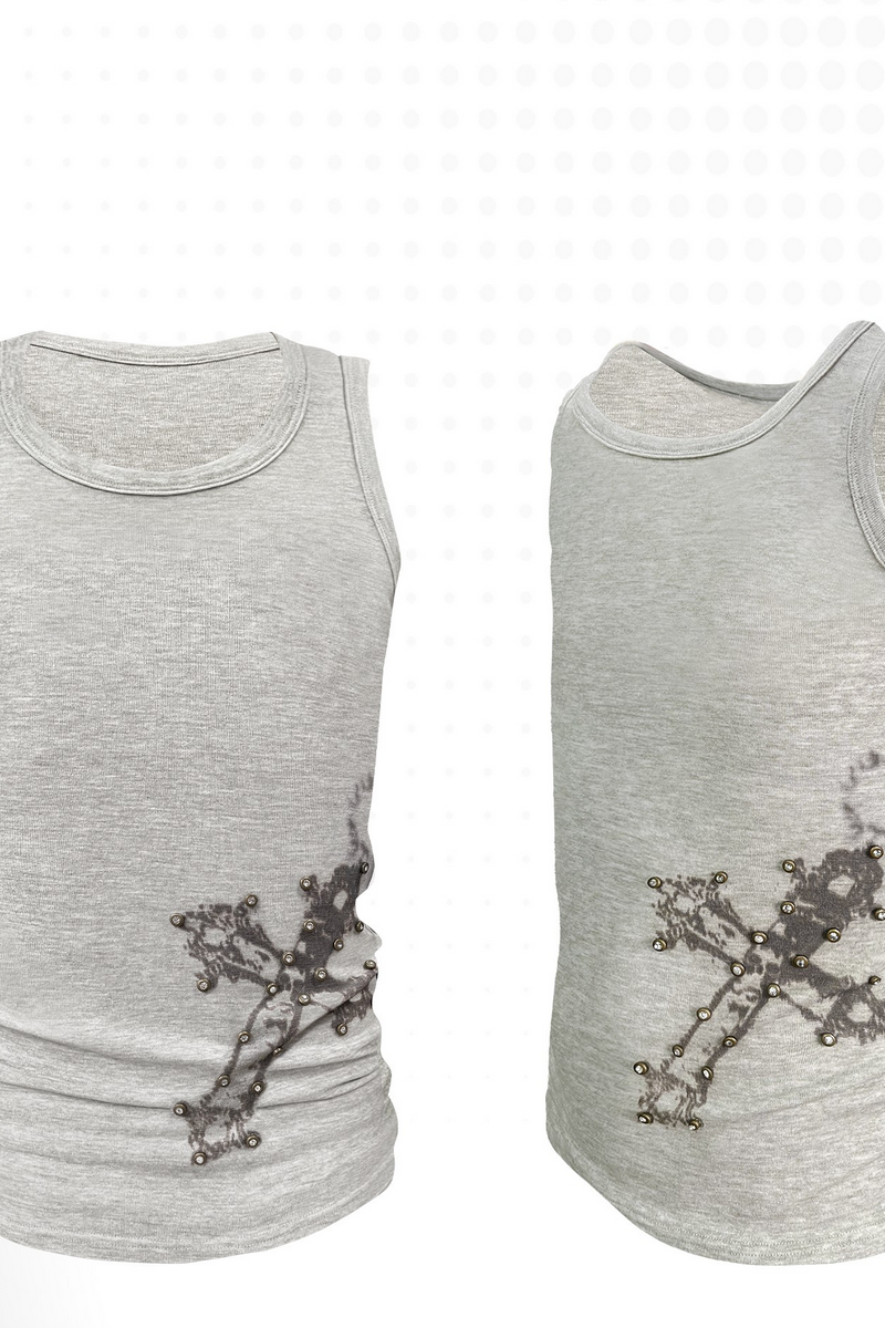 Baroque Skull Stretch Tank