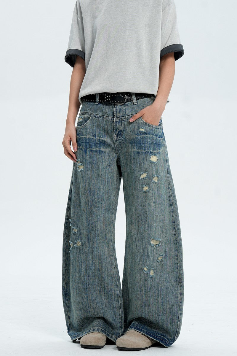 Distressed Blue Street Jeans