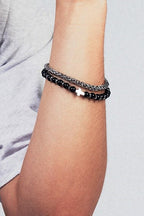 Obsidian Tiger Eye Skull Bracelet