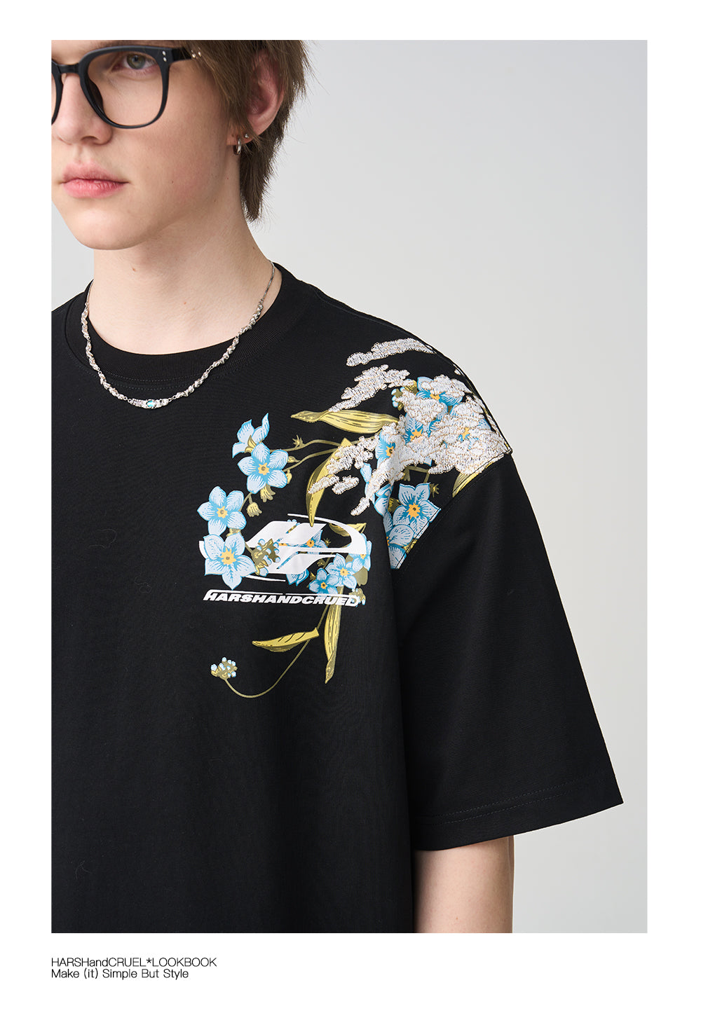 Floral Embroidery Logo Tee