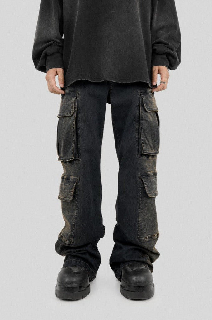 Dirty Washed Multi Pocket Jeans