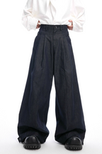 Raw Denim Wide-Leg Jeans