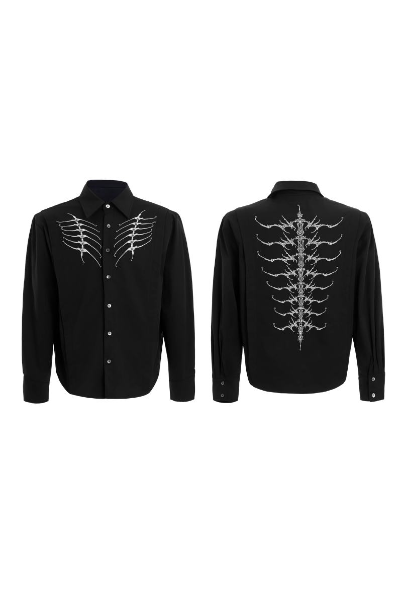 Embroidered Studded Spine Shirt
