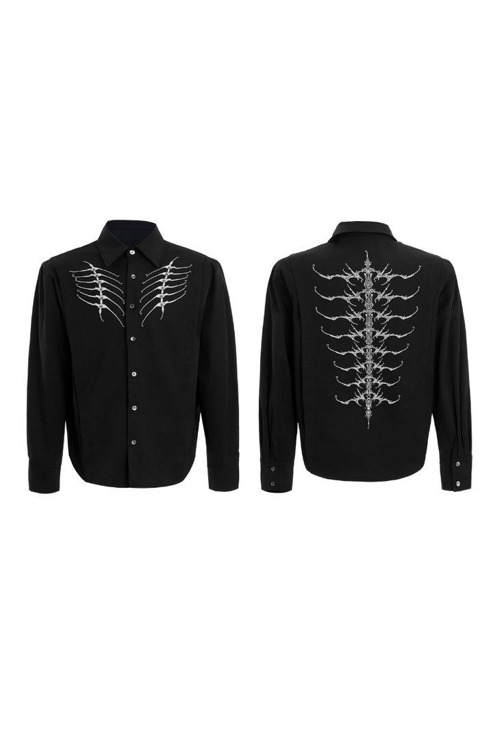 Embroidered Studded Spine Shirt