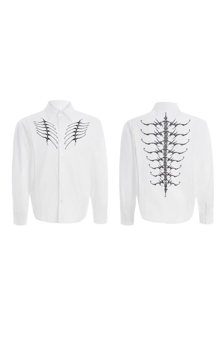 Embroidered Studded Spine Shirt