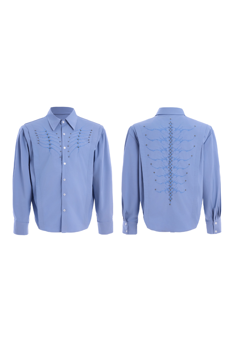 Embroidered Studded Spine Shirt