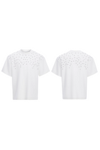 Hand-Sewn Rhinestone Cotton Tee