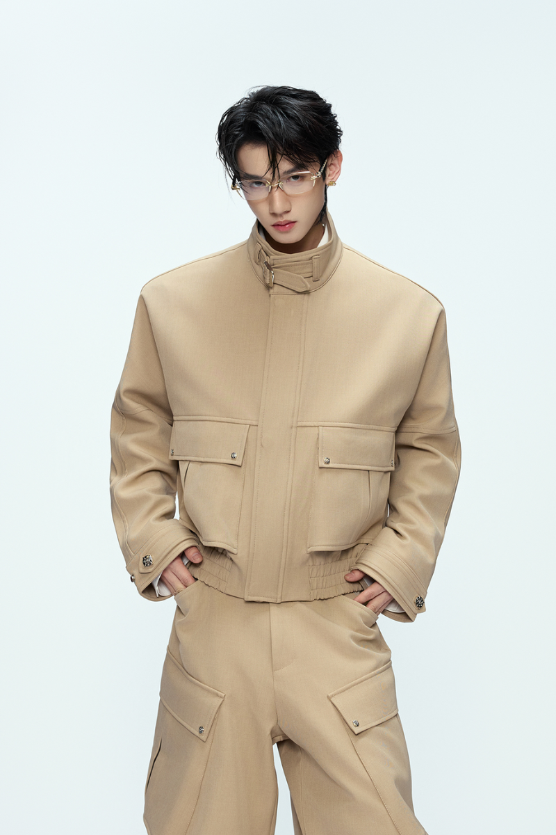 Deconstructed Utility Cropped Jacket