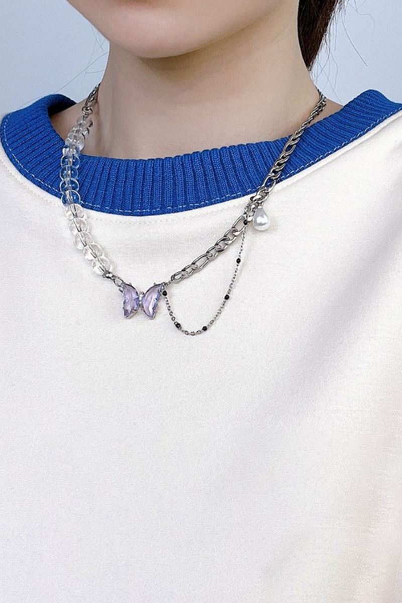 Y2k butterfly necklace Clearance