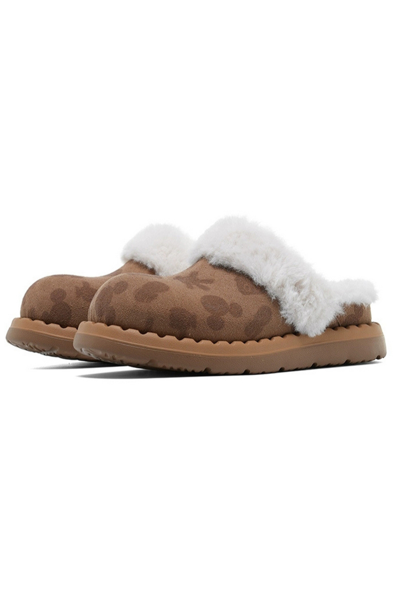 Mickey Brown Platform Snow Clogs