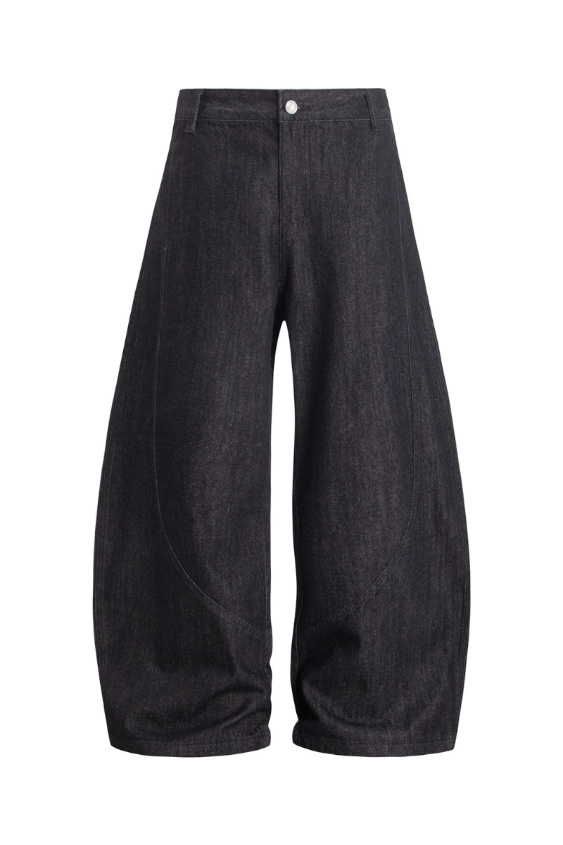 Vintage Raw Denim Wide-Leg Jeans
