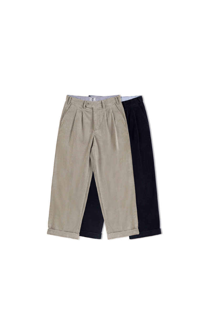 Corduroy Pleated Wide Leg Pants